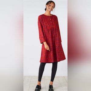 Marketplace Handwork Of India Dress Women's Small S Red Organic Cotton Floral